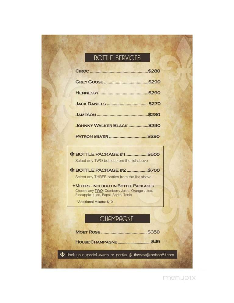 Premier Lounge - New York, NY menu_pic