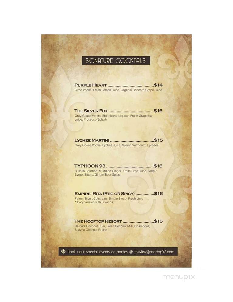 Premier Lounge - New York, NY menu_pic