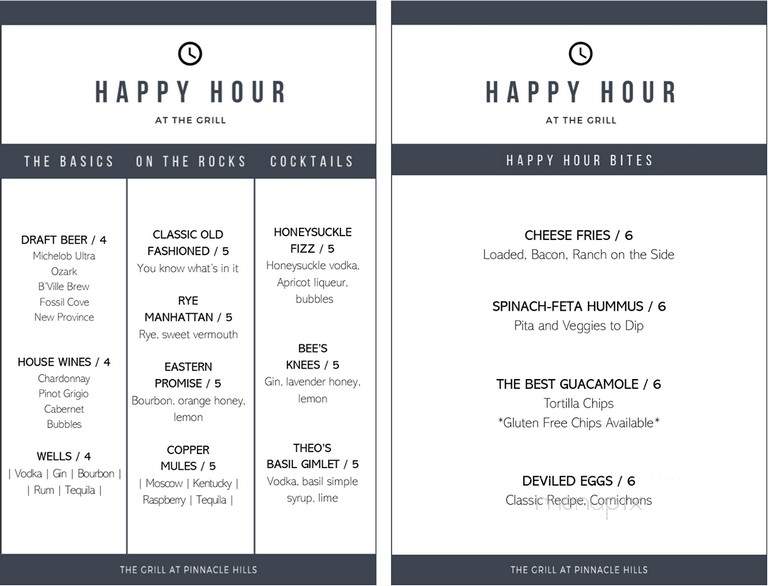 Pinnacle Bar - New York, NY menu_pic