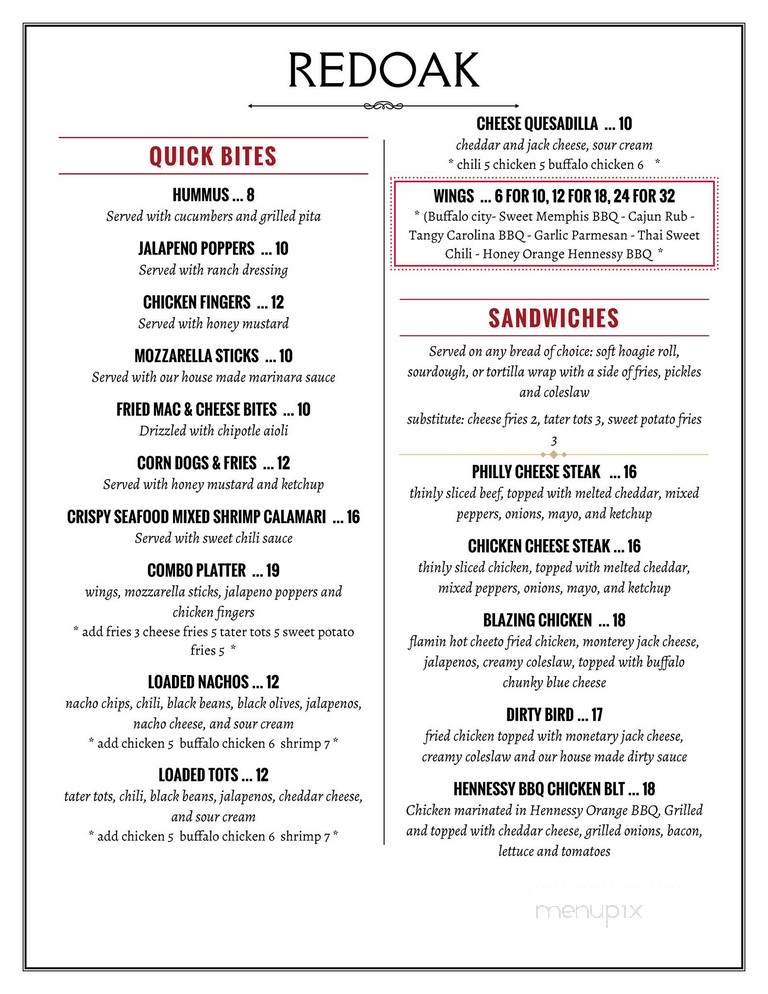 Red Oak - Brooklyn, NY menu_pic