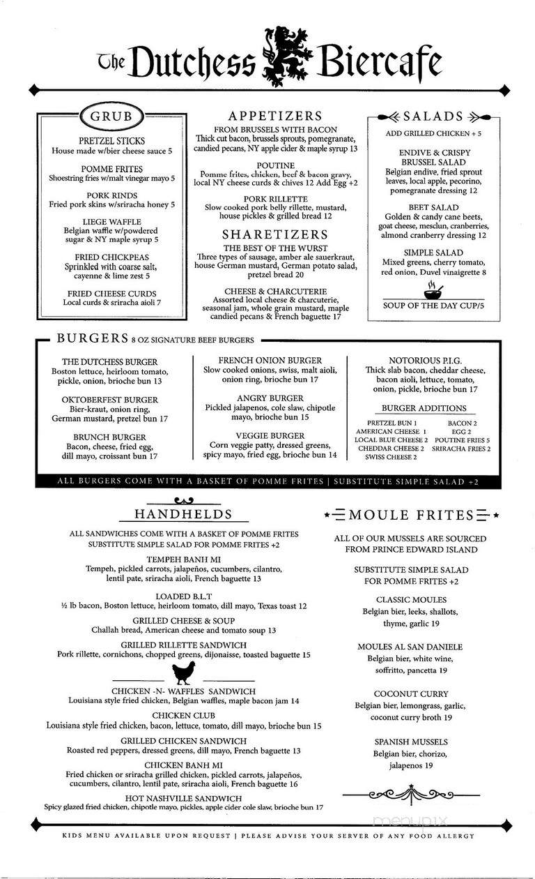 The Dutchess Biercafe - Fishkill, NY menu_pic