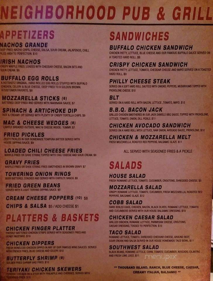Hot Shotz - Kerhonkson, NY menu_pic