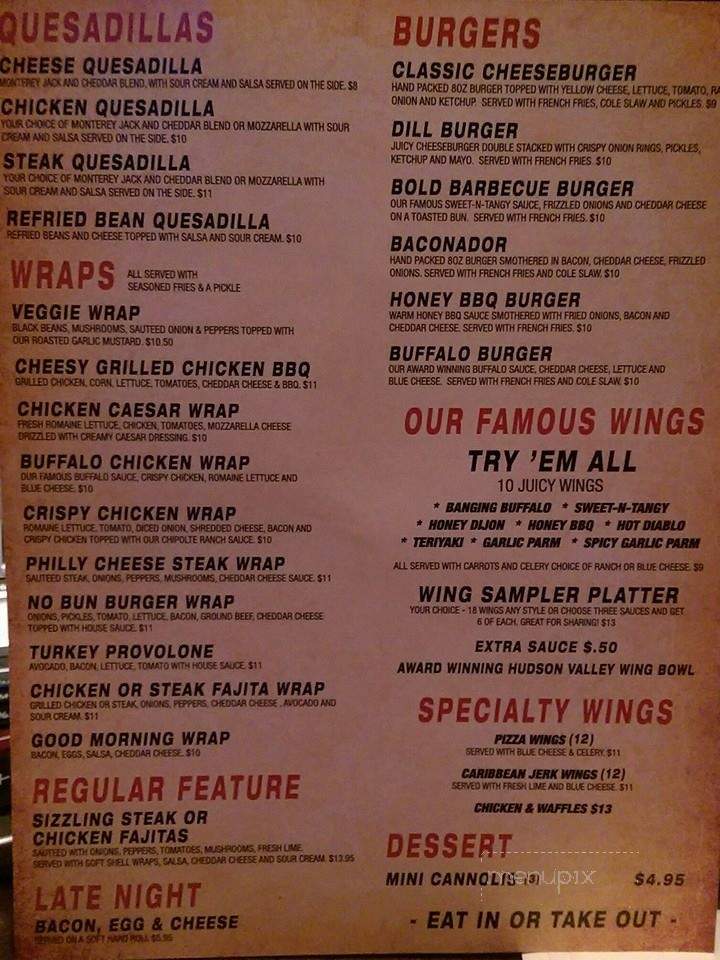 Hot Shotz - Kerhonkson, NY menu_pic