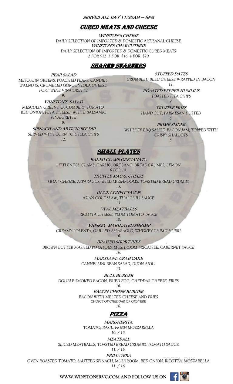 Winston's Whiskey & Wine Bar - Rockville Centre, NY menu_pic