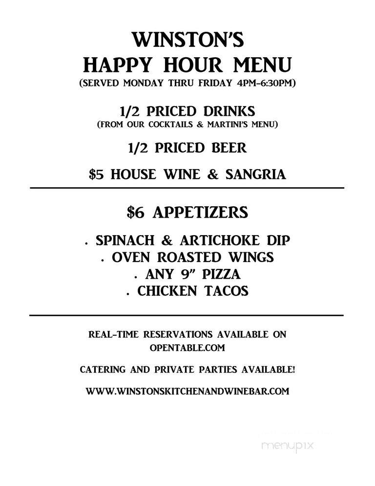 Winston's Whiskey & Wine Bar - Rockville Centre, NY menu_pic