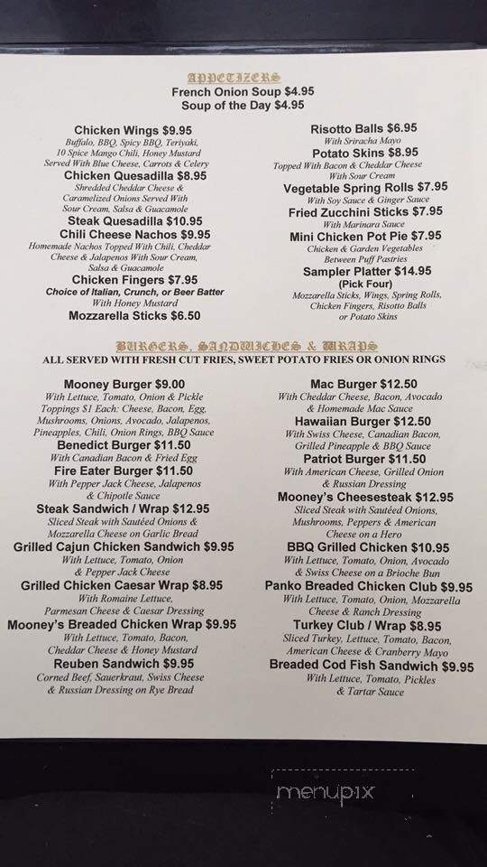 Mooneys' Public House - Middle Village, NY menu_pic
