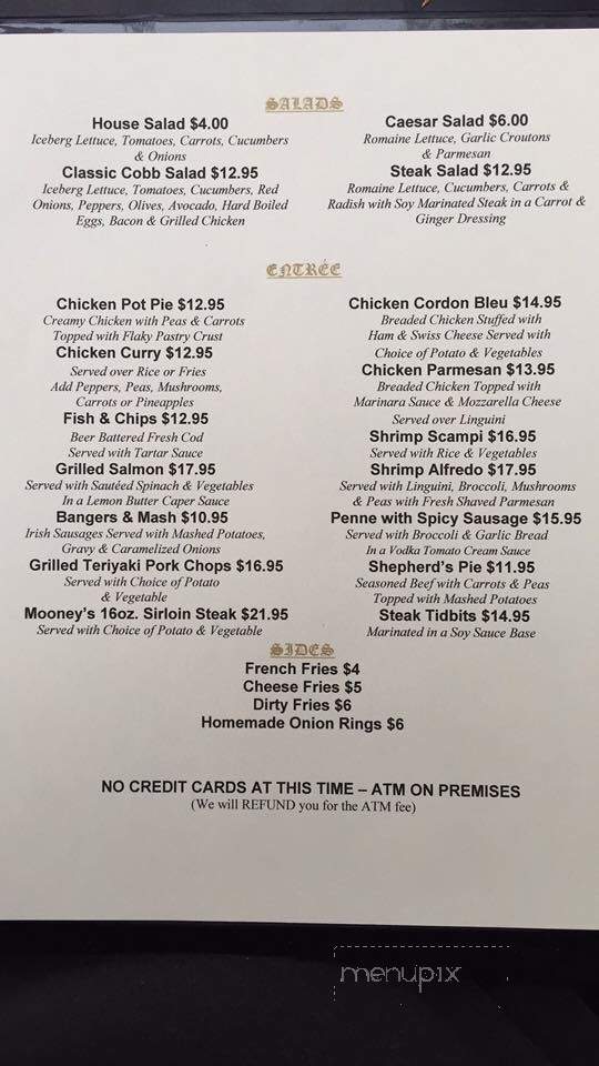 Mooneys' Public House - Middle Village, NY menu_pic