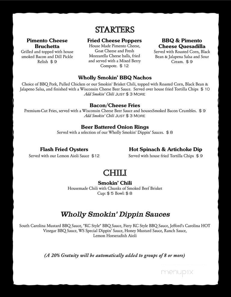 Wholly Smokin BBQ & Ribs - Florence, SC menu_pic