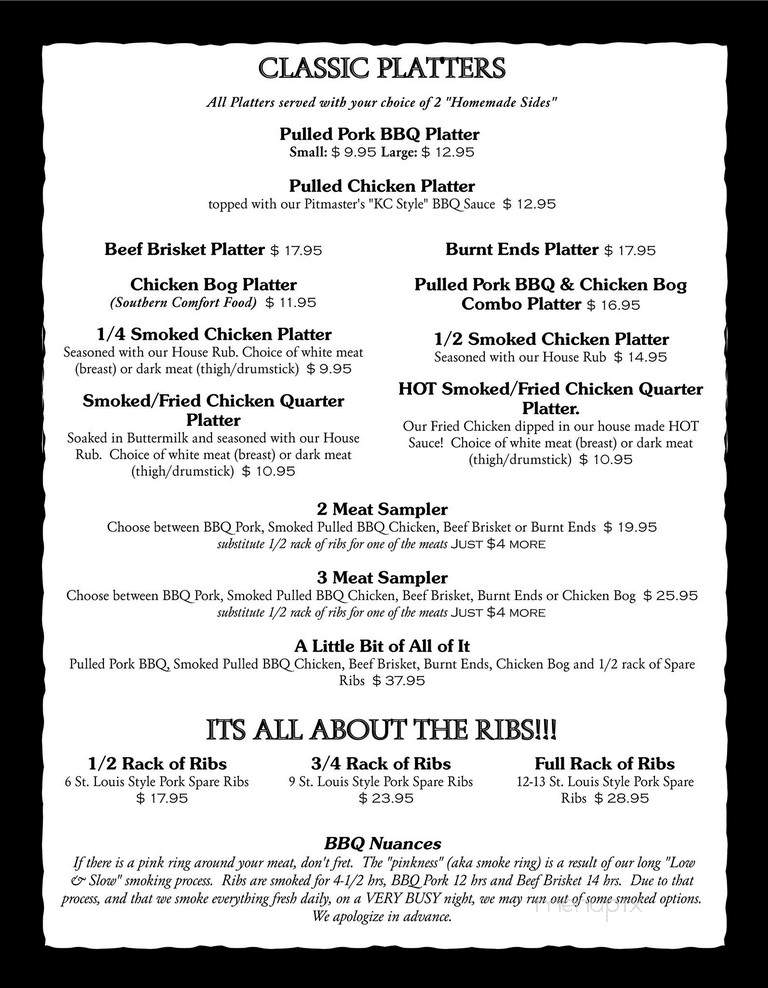 Wholly Smokin BBQ & Ribs - Florence, SC menu_pic