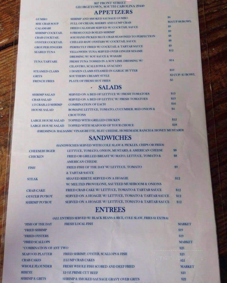Big Tuna Raw Bar - Georgetown, SC menu_pic