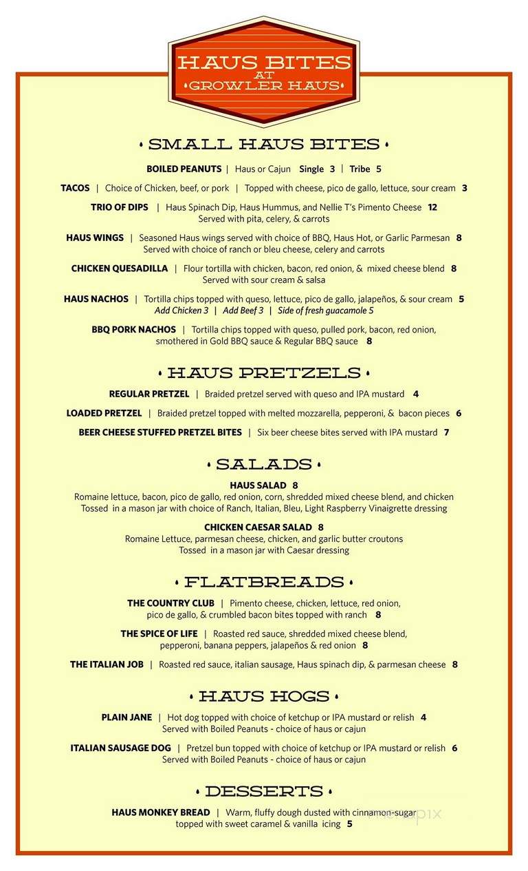 Growler Haus - Anderson, SC menu_pic