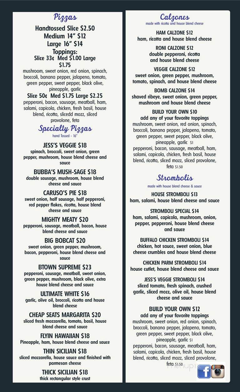 Cheap Seats Tavern 2 - Bluffton, SC menu_pic