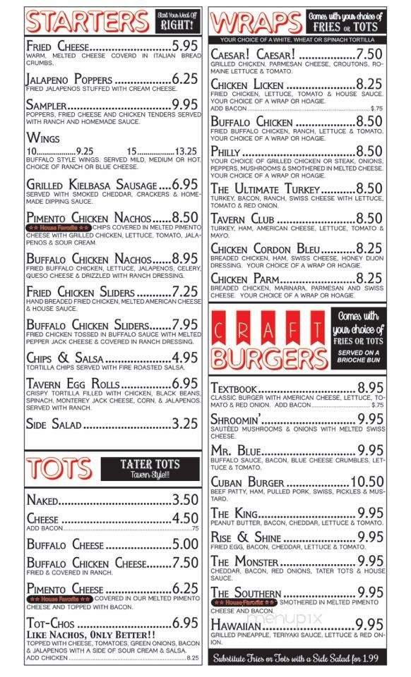 City Tavern - Carrollton, GA menu_pic