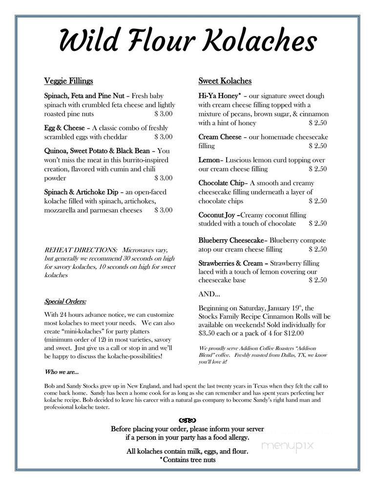 Wild Flour - Cumberland, RI menu_pic