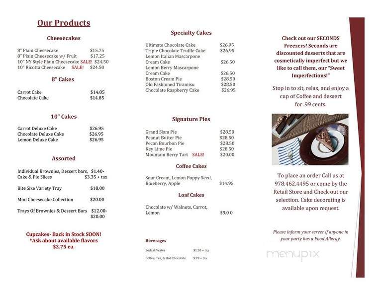 Alden Merrell Cheesecake Co - Newburyport, MA menu_pic