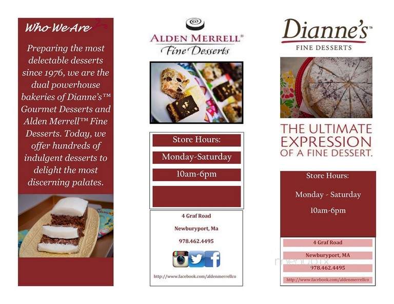Alden Merrell Cheesecake Co - Newburyport, MA menu_pic