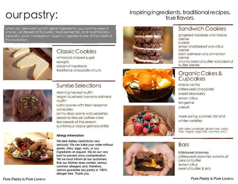 Kim Gregory | Pure Pastry - Beverly, MA menu_pic