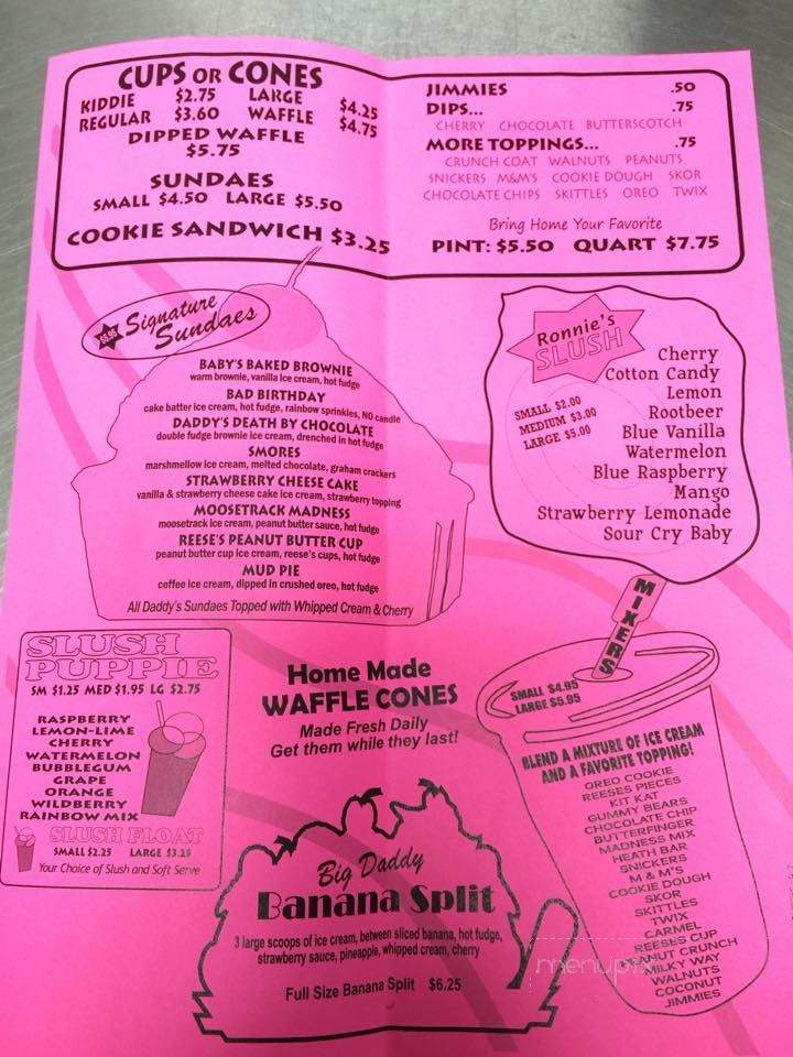 Daddys Dairy - Brockton, MA menu_pic