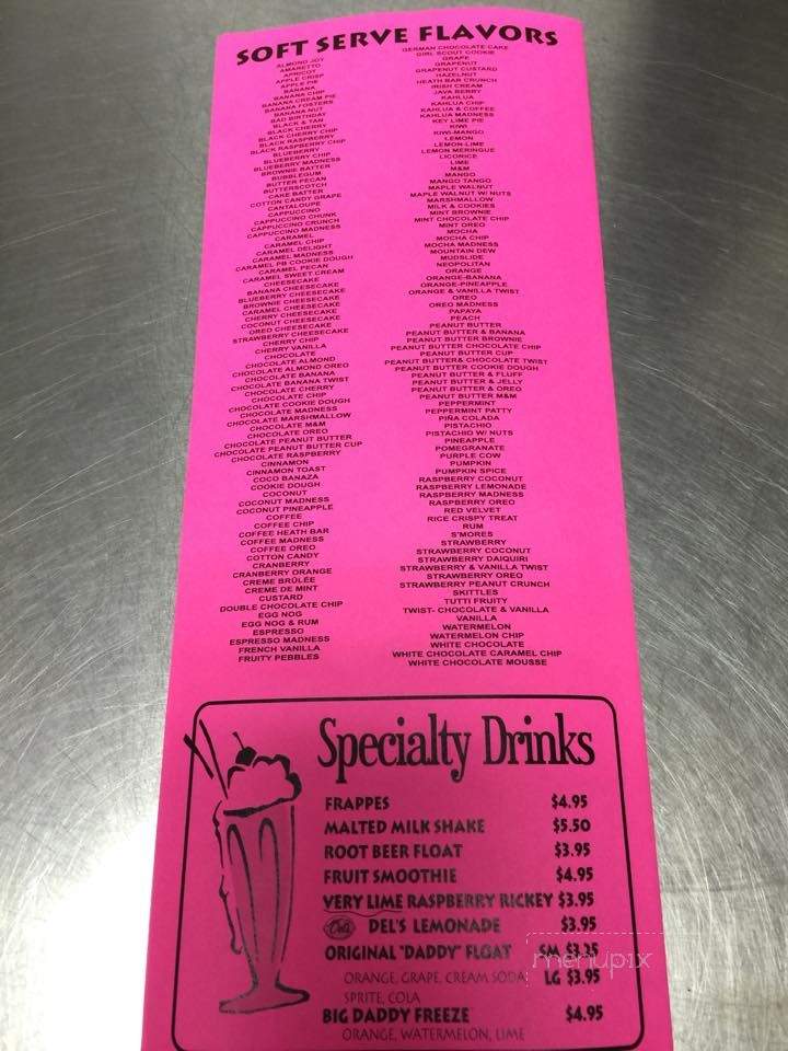 Daddys Dairy - Brockton, MA menu_pic