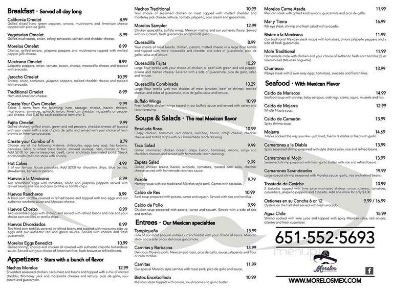 Morelos - Saint Paul, MN menu_pic