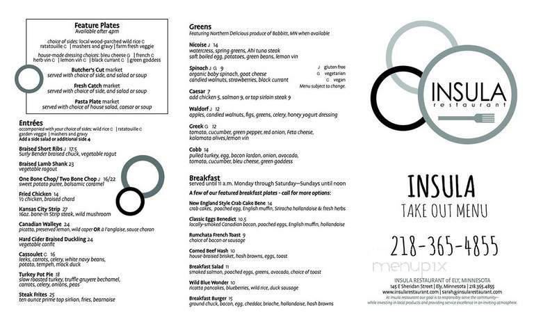 Insula - Ely, MN menu_pic