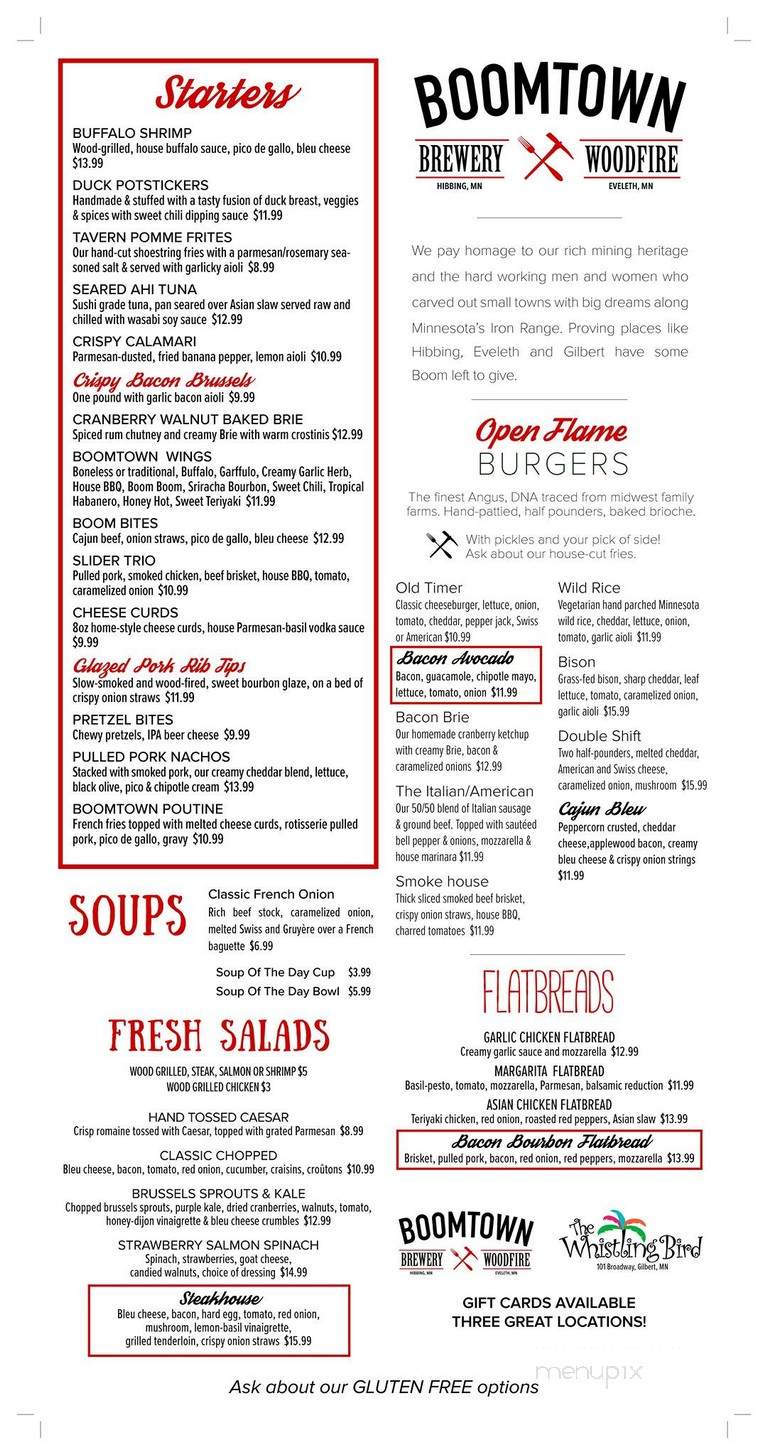 BoomTown WoodFire - Eveleth, MN menu_pic
