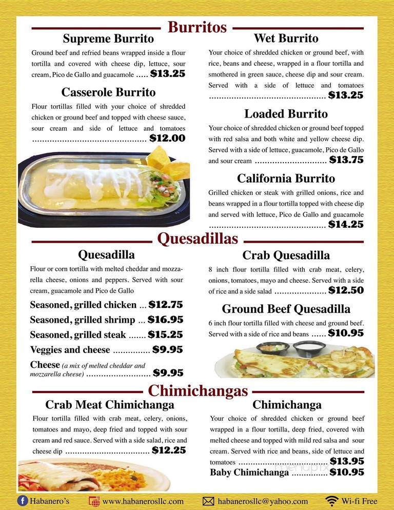 Habanero's - Milbank, SD menu_pic