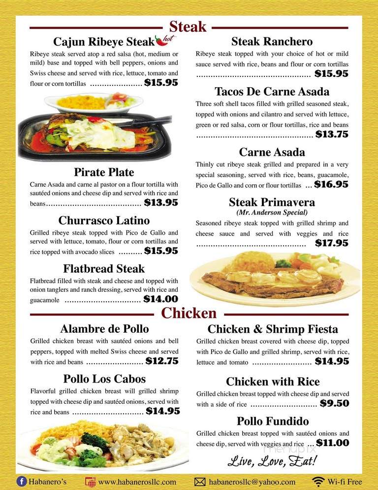 Habanero's - Milbank, SD menu_pic