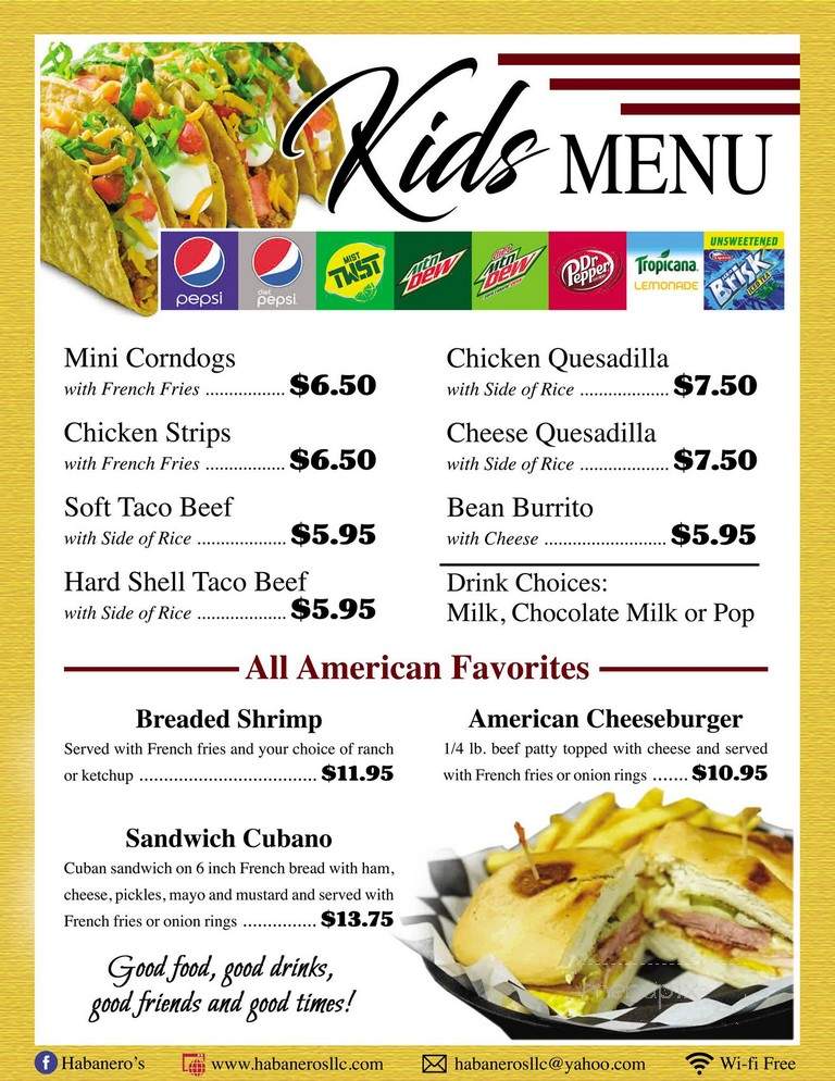 Habanero's - Milbank, SD menu_pic