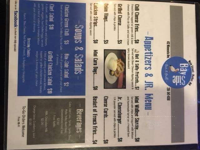 Bayside Bar & Grill - Walker, MN menu_pic