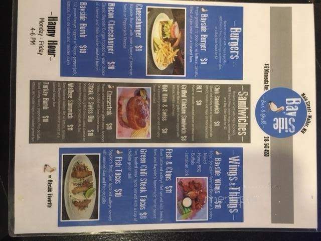 Bayside Bar & Grill - Walker, MN menu_pic