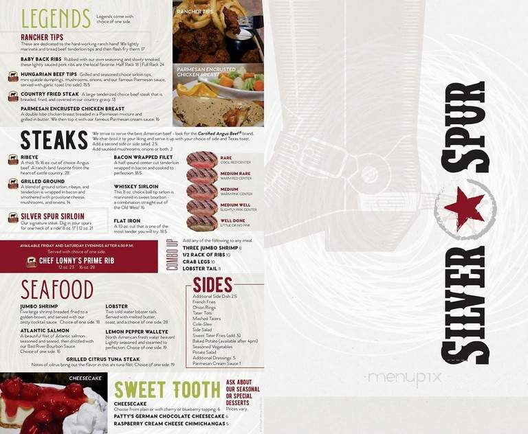 Silver Spur - Fort Pierre, SD menu_pic