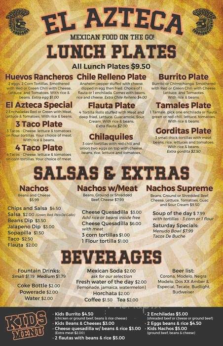 El Azteca - Minot, ND menu_pic