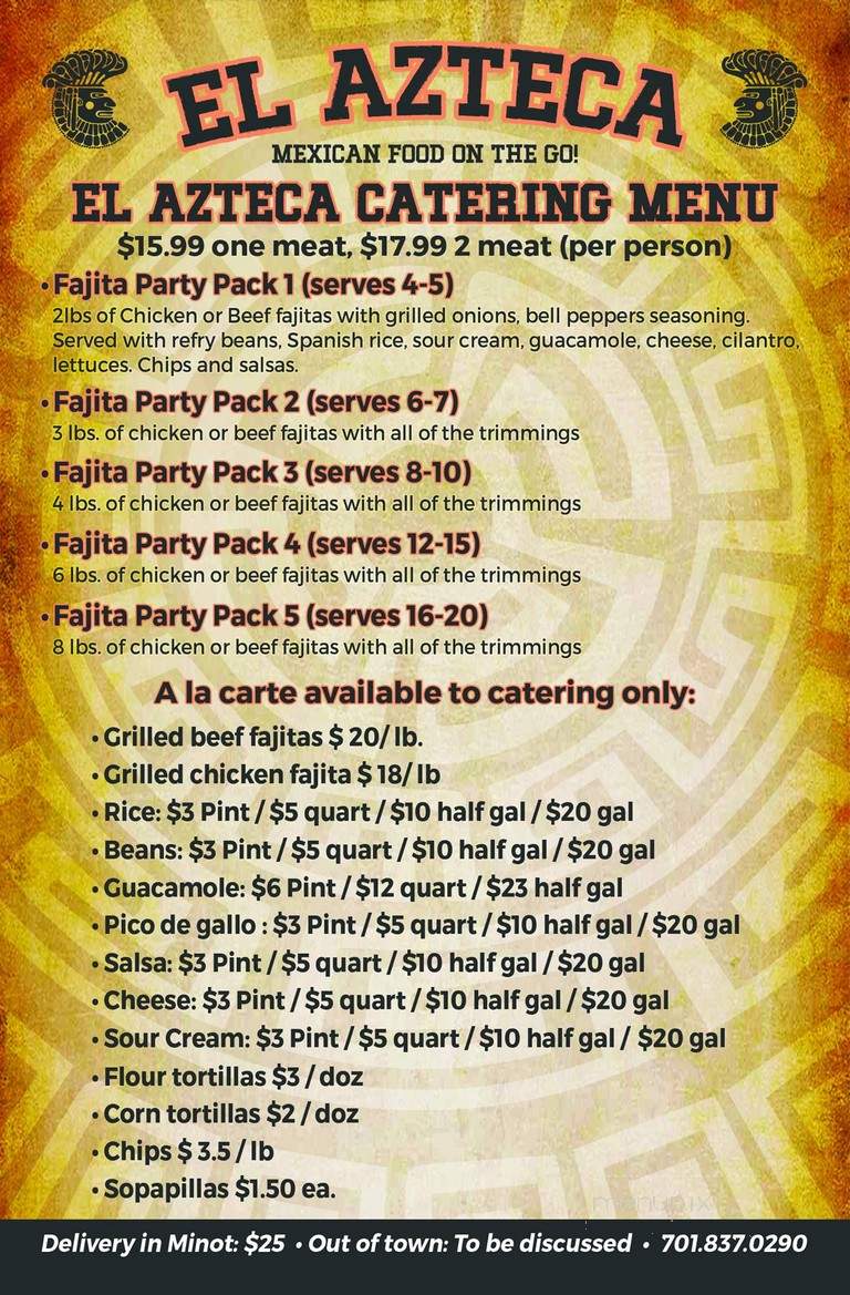 El Azteca - Minot, ND menu_pic