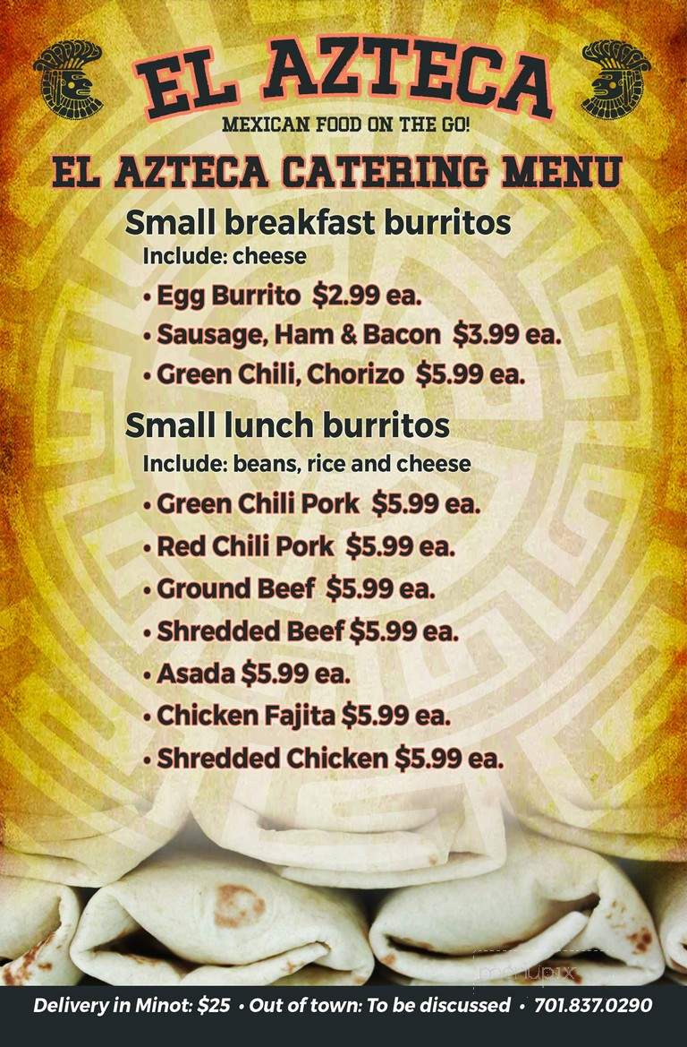 El Azteca - Minot, ND menu_pic