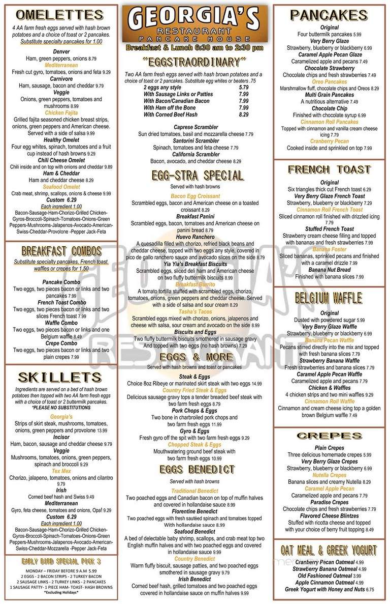 Georgia's Restaurant - Algonquin, IL menu_pic