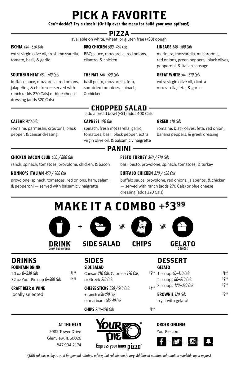 Your Pie Chicago - Glenview, IL menu_pic