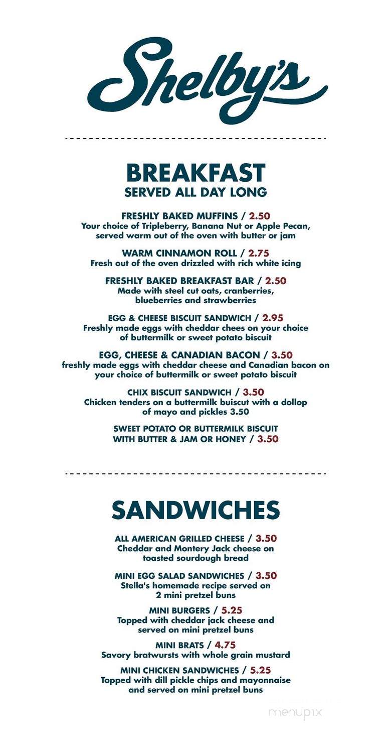 Shelby's - Waukegan, IL menu_pic