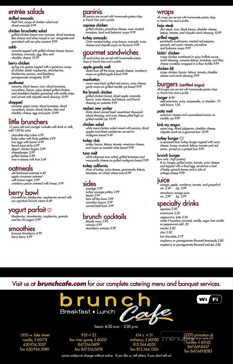 Brunch Cafe - Huntley, IL menu_pic