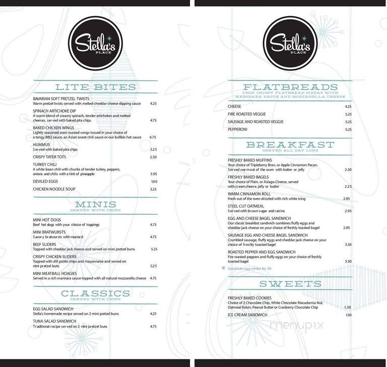 Stella's Place - McHenry, IL menu_pic