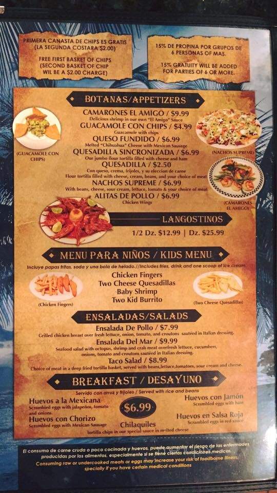 Mariscos El Amigo 3 - Bensenville, IL menu_pic