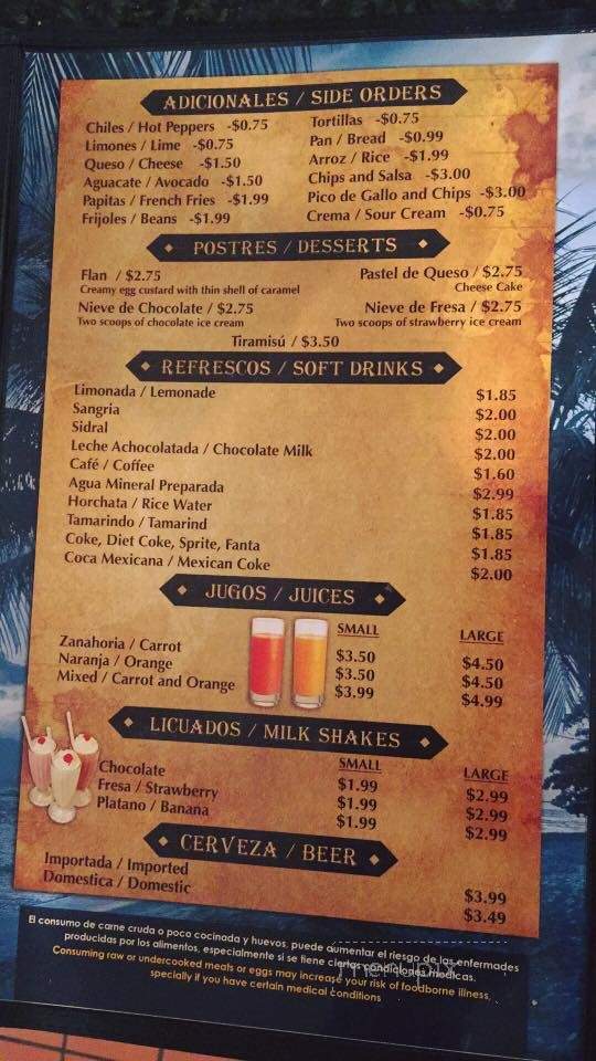 Mariscos El Amigo 3 - Bensenville, IL menu_pic