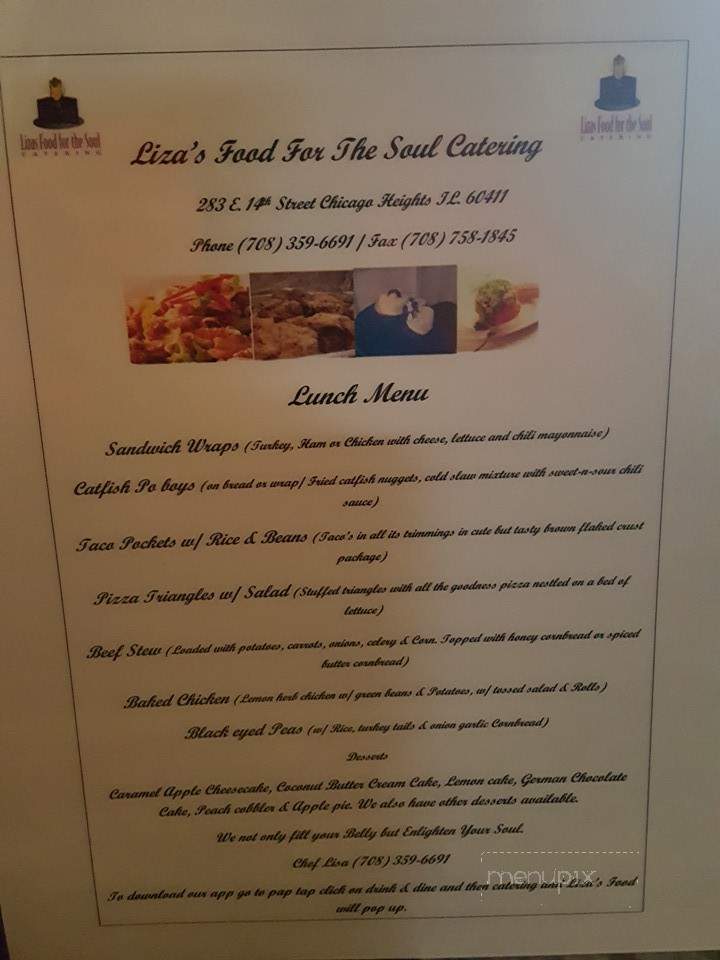 Liza's Food For The Soul Catering - Chicago Heights, IL menu_pic