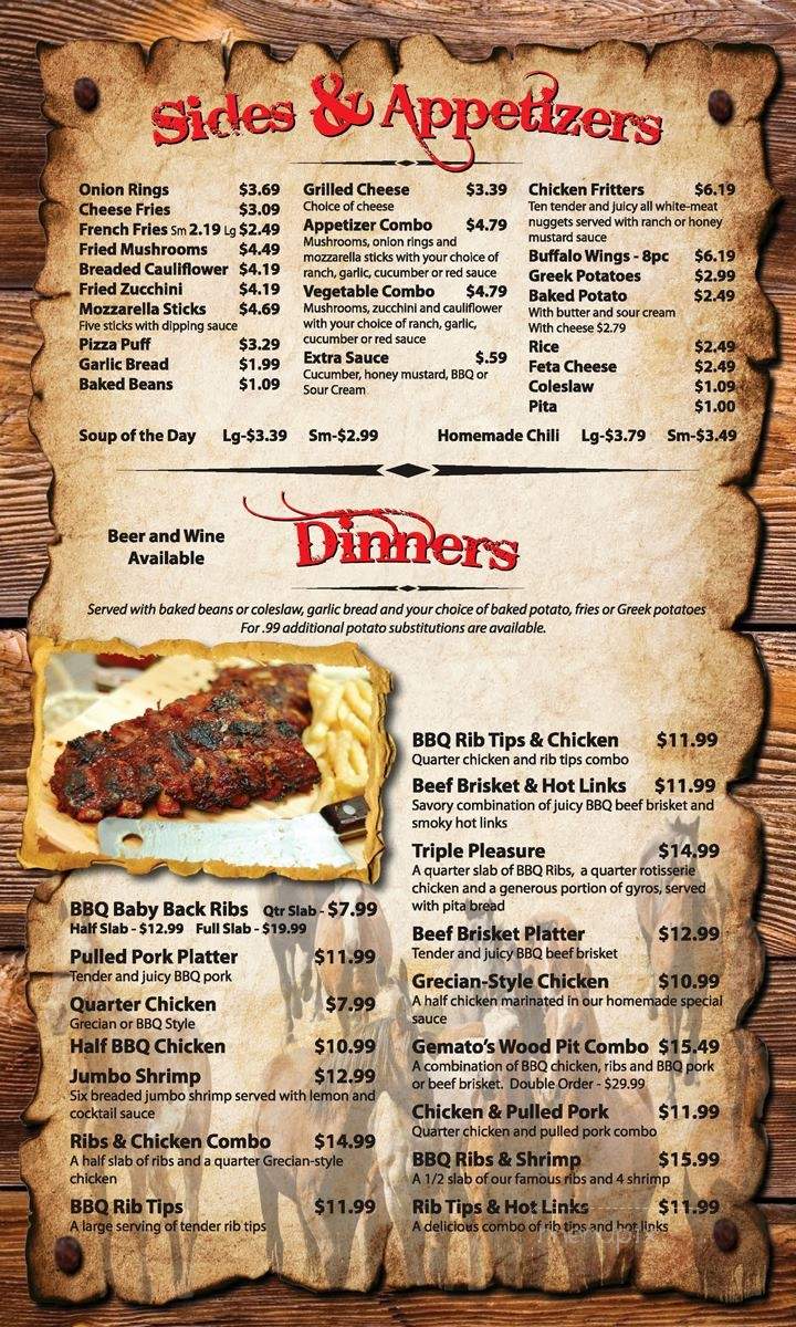 Gemato's Wood Pit BBQ - Worth, IL menu_pic