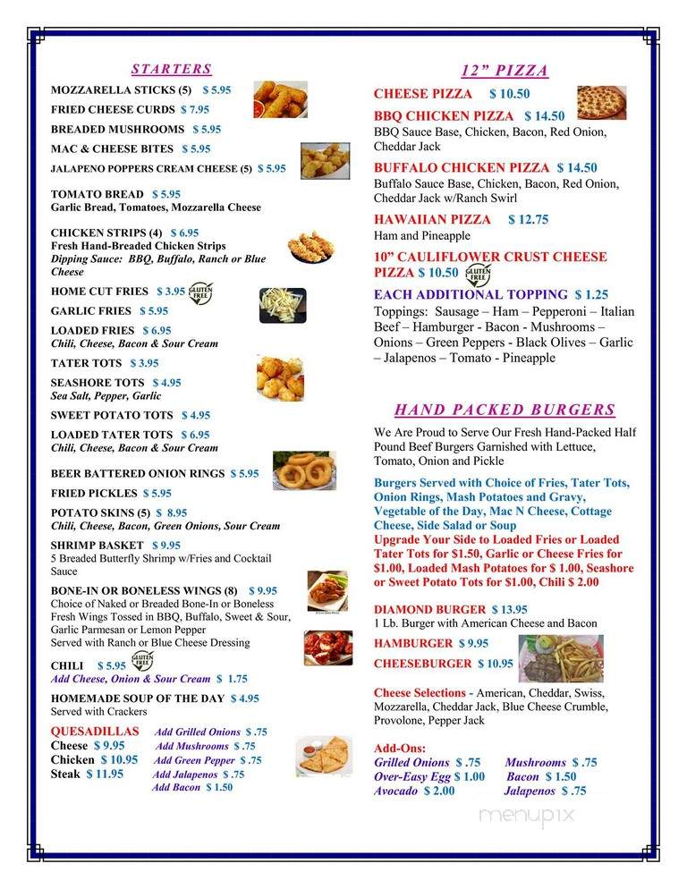 Diamond Billiards Bar & Grill - Lockport, IL menu_pic