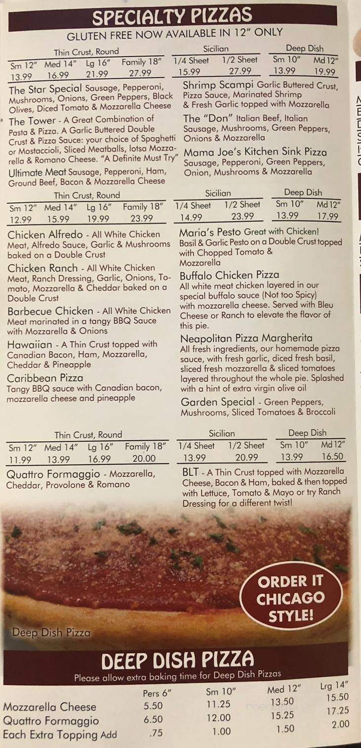 Sicilian Joe's Pizza - Monee, IL menu_pic