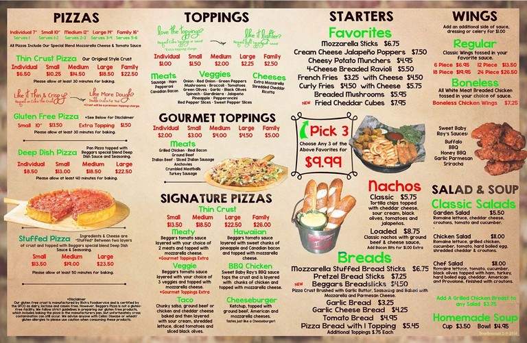Beggars Pizza - Bourbonnais, IL menu_pic