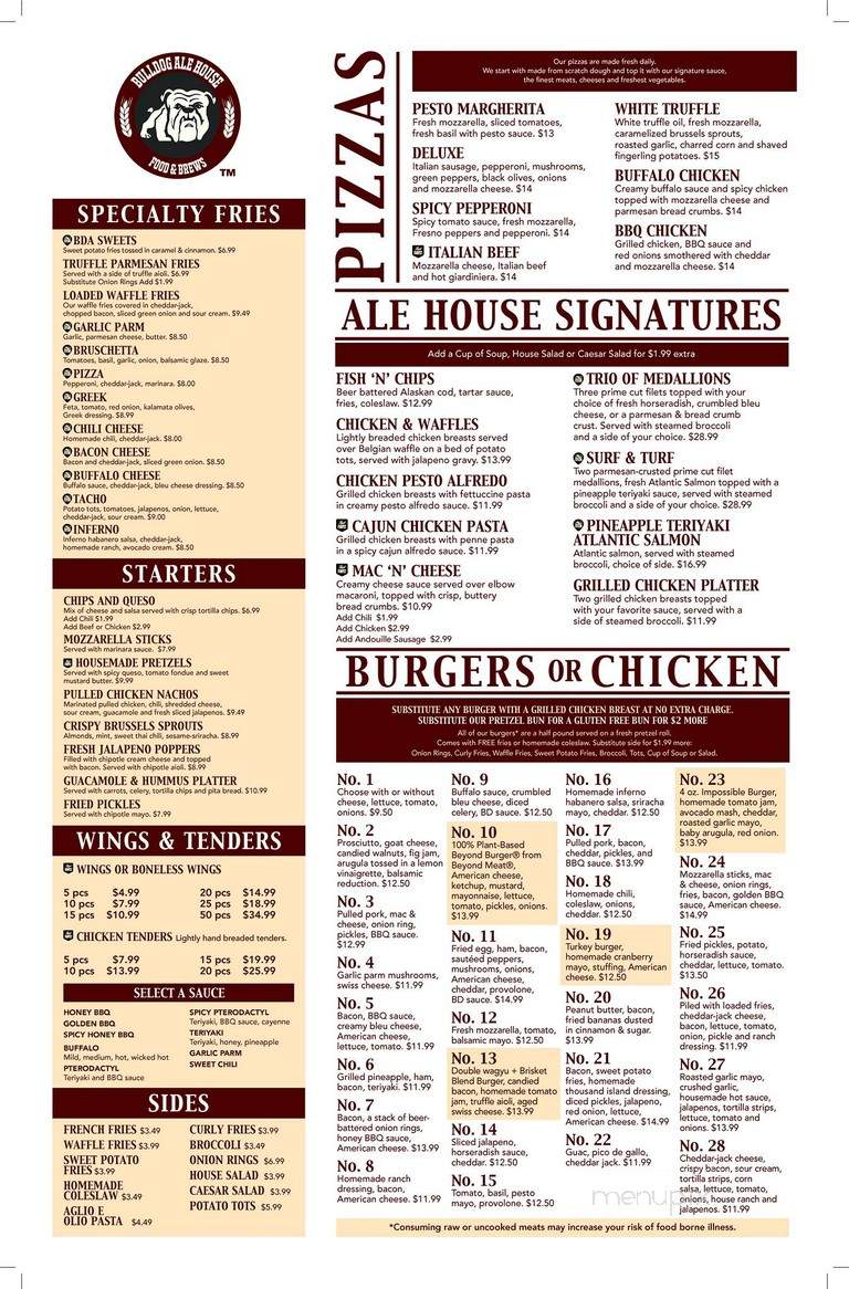 Bulldog Ale House - North Aurora, IL menu_pic