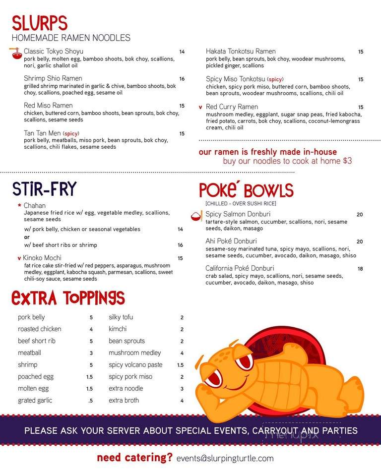 Slurping Turtle - Chicago, IL menu_pic