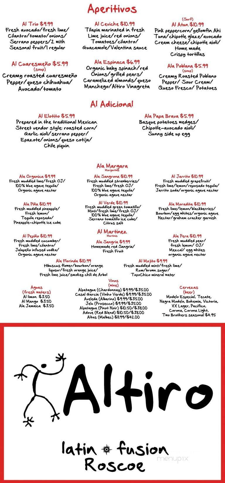 Altiro Latin Fusion - Chicago, IL menu_pic